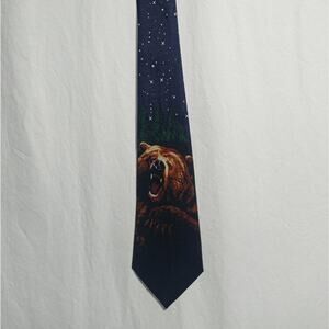 Vintage A. Rogers 90's Bear Navy Tie